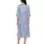 blue printed tier dress with leather cutwork embroidery