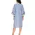 blue printed short dress with leather cutwork embroidery