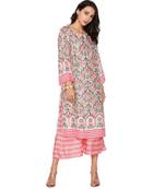 pink printed kurta with pants