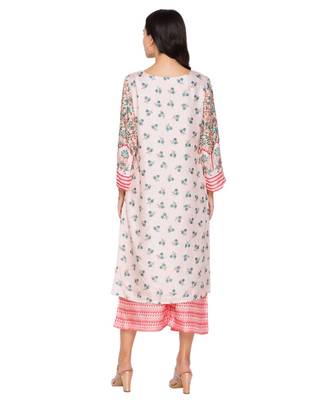 Pink Printed Kurta With Pants 4