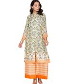 yellow  printed kurta with plazzo pants