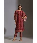 kurta with side slit and bell sleeves paired with printed pants