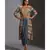 printed bustier with tassel detail paired with dhoti drape skirt and jacket