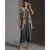 printed dhoti jumpsuit paired with printed jacket and tassel details