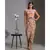 drape dress with side cut paired with net cape