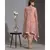drape dress with side cut paired with net cape