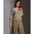 bomber printed jacket with zipper and tassel detail paired with high low pants
