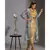 printed drape dress with side cuts paired with printed jackets and tassel detail