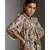 overlap printed jacket with bell sleeves paired with printed trousers