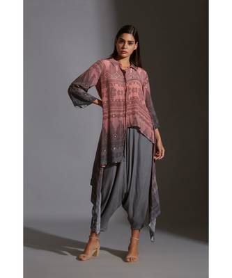 Printed Asymmetrical Top With Mirror Embroidery 3