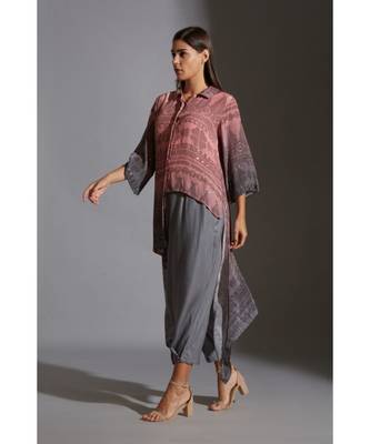 Printed Asymmetrical Top With Mirror Embroidery 4