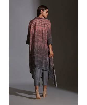 Printed Asymmetrical Top With Mirror Embroidery 5