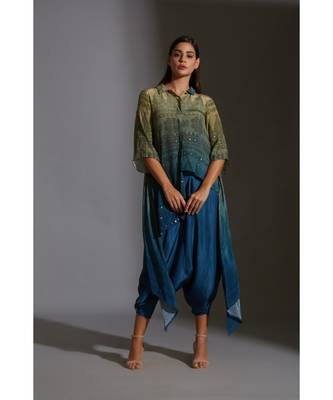 Printed Asymmetrical Top With Mirror Embroidery 2