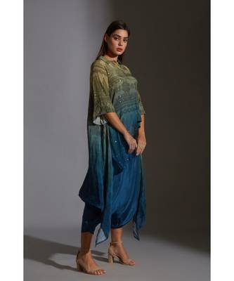 Printed Asymmetrical Top With Mirror Embroidery 3