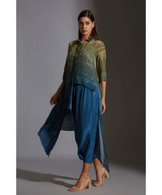 Printed Asymmetrical Top With Mirror Embroidery 4