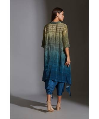 Printed Asymmetrical Top With Mirror Embroidery 5
