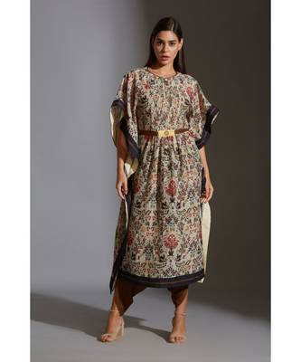 Printed Kaftaan Top Paired With Dhoti Printed Pants 2
