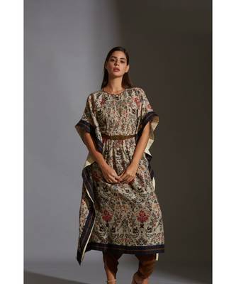 Printed Kaftaan Top Paired With Dhoti Printed Pants 3