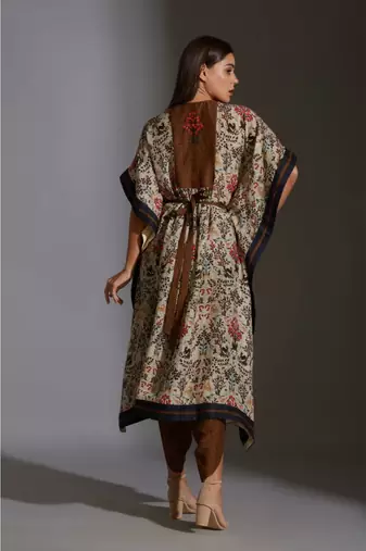Printed Kaftaan Top Paired With Dhoti Printed Pants