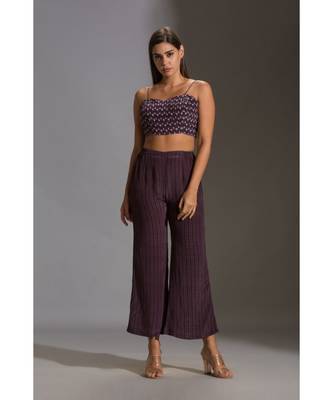 Printed Bustier Paired With Printed Pants And Jacket 2