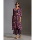 Printed Bustier Paired With Printed Pants And Jacket