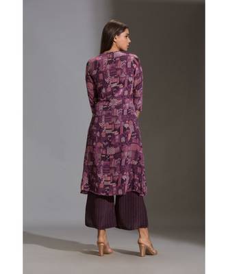 Printed Bustier Paired With Printed Pants And Jacket 5