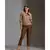 printed sequence jacket with zipper ad rib cuff paired with printed straight pants