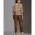 printed sequence jacket with zipper ad rib cuff paired with printed straight pants