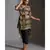 overlap printed jacket with bell sleeves paired with printed trousers