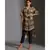 overlap printed jacket with bell sleeves paired with printed trousers