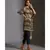 overlap printed jacket with bell sleeves paired with printed trousers