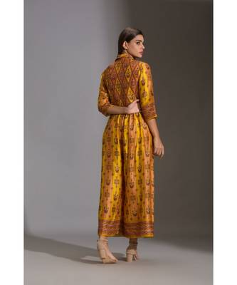 Yellow Printed Collared Jumpsuit  5
