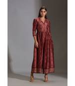 printed collared jumpsuit with front opening and potli button details