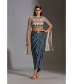 Printed Dhoti Drape Skirt Set