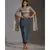 printed crop top with angel sleeves paired with printed dhoti drape skirt
