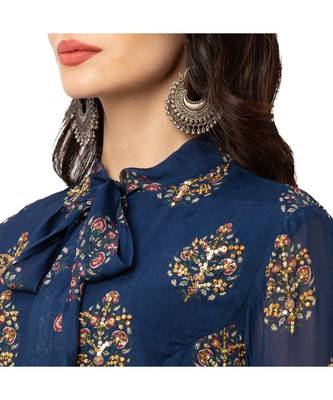 Printed Embroidered Top With Pants  3