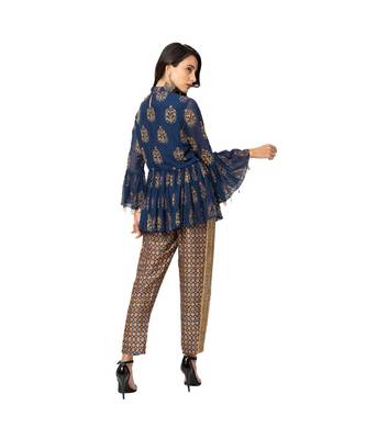 Printed Embroidered Top With Pants  4
