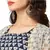 printed dhoti jumpsuit with metal belt detail paired with organza printed jacket with tassel detail