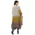 printed dhoti jumpsuit with metal belt detail paired with organza printed jacket with tassel detail