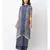 collar dress wuth gatheres at waist is paired with printed long jacket