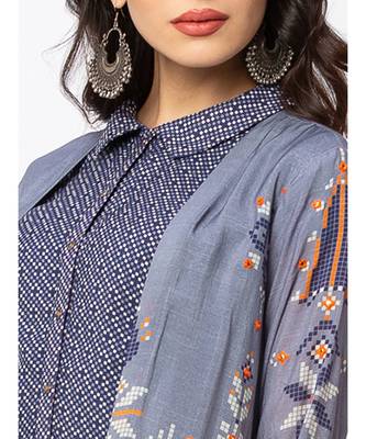 Printed Long Dress With Jacket 3