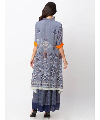 Printed Long Dress With Jacket 5