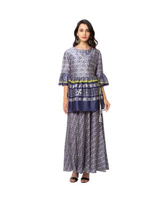 Printed Dress With Overlap Jacket 2
