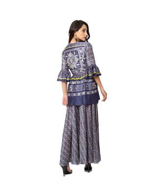 Printed Dress With Overlap Jacket 5