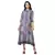 printed ankle length A line dress with front opening