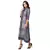 printed ankle length A line dress with front opening