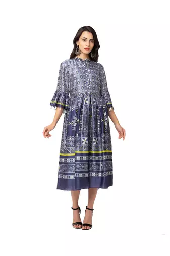 Printed Asymmetrical Dress