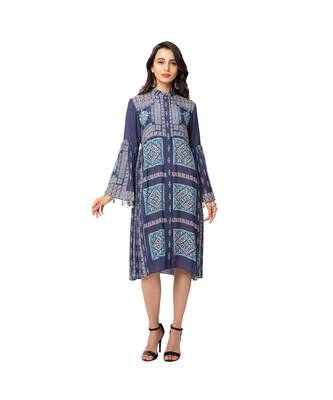 Printed Dress With Flared Sleeves 1