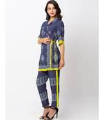 Printed Overlap Top With Cigarette Pants