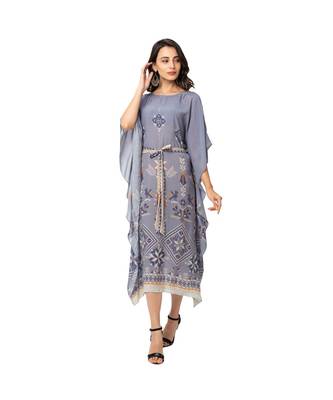 Printed Kaftaan Dress With Tie-Up 2